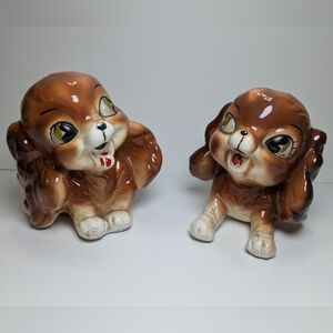 Kreiss & Company Cocker Spaniel Dog Salt & Pepper Shakers Japan
